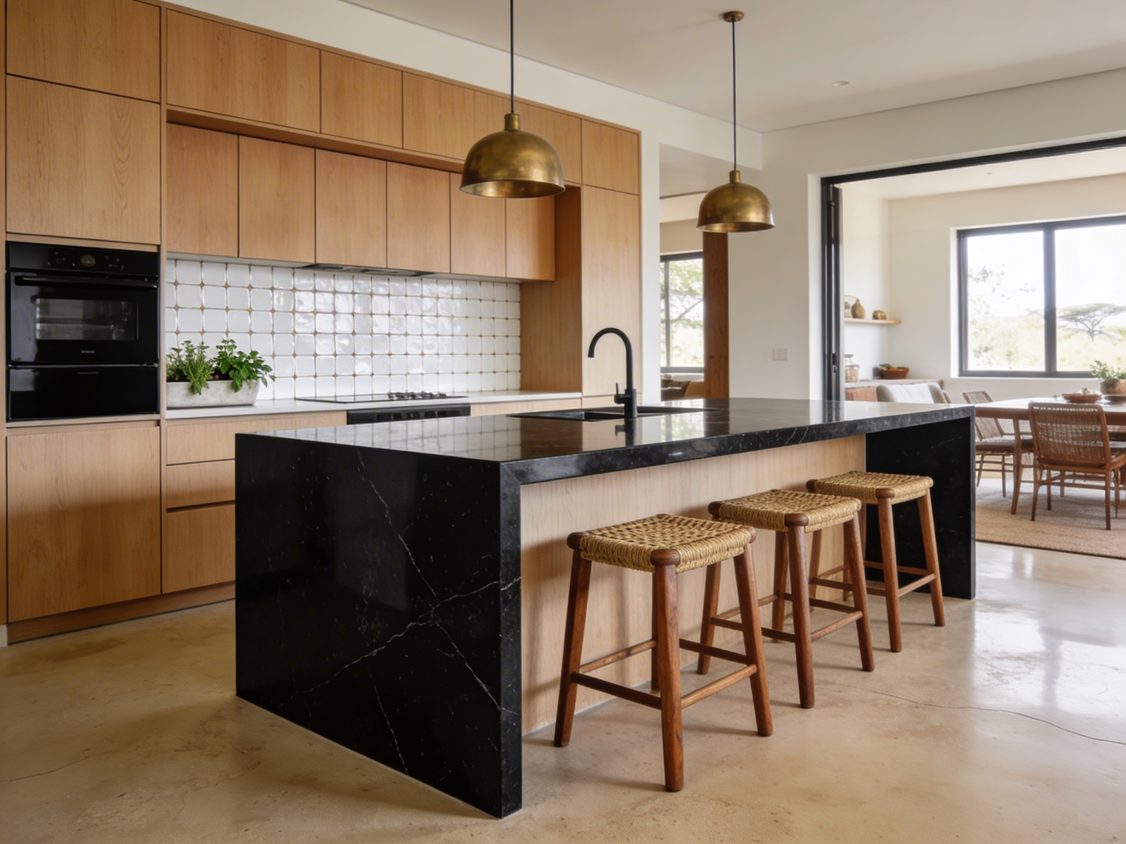 Cuisine européenne ouverte style scandinave